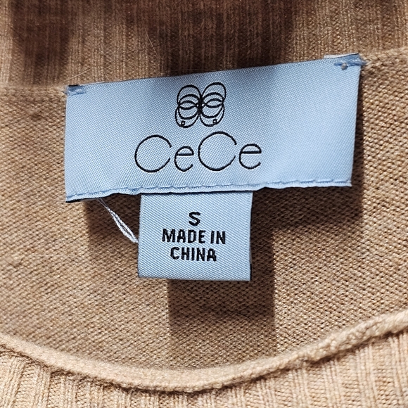 NEW CeCe's Heather Latte Long Sleeve Knee Length Sweater Dress size Small - Picture 6 of 10